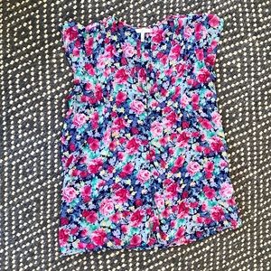 Joie Bright Floral Silk Blouse